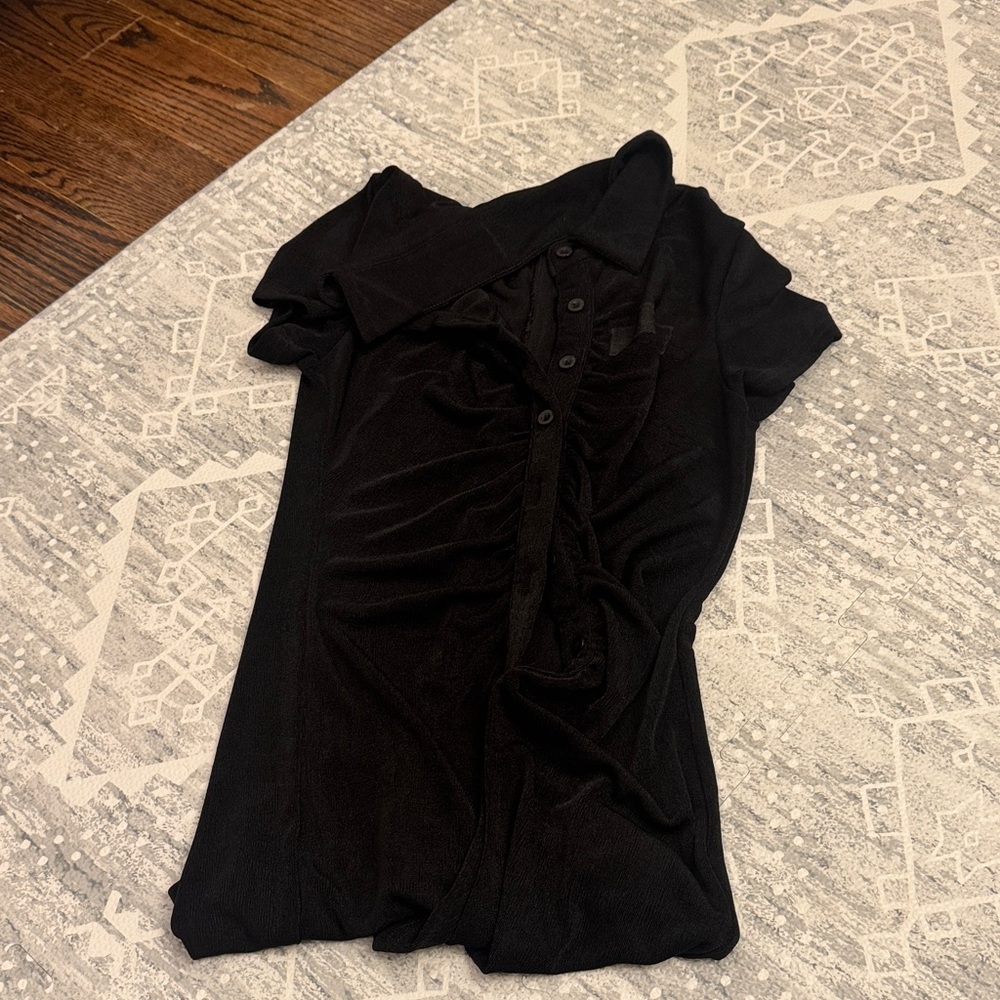 Black Button-Up short romper